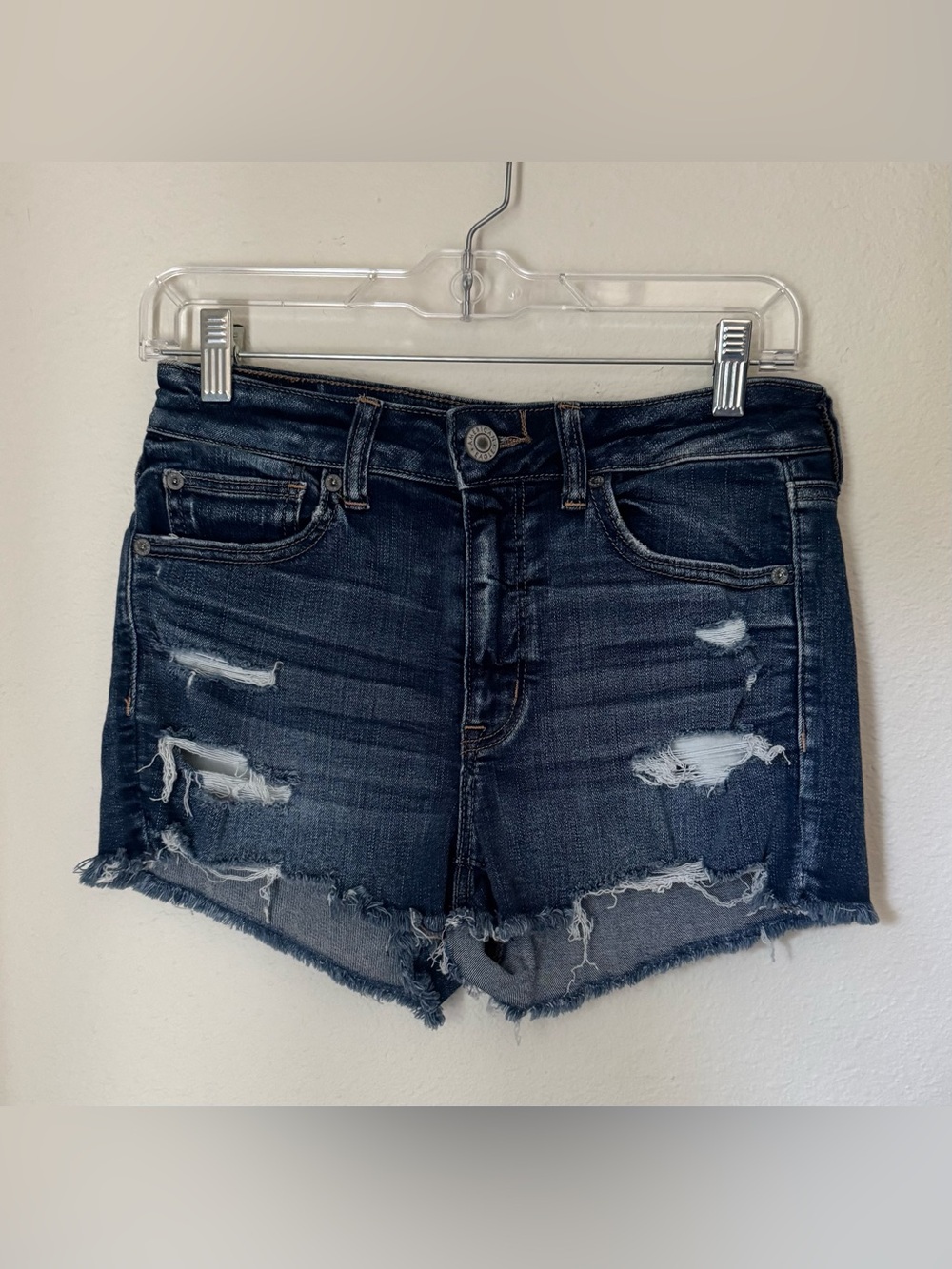 American Eagle Next Level Stretch Distressed Denim Shorts - Women's Size 8